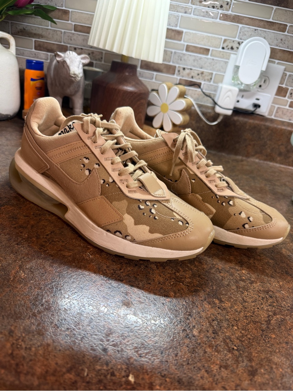Nike Men's Tan Camo Athletic Sneakers